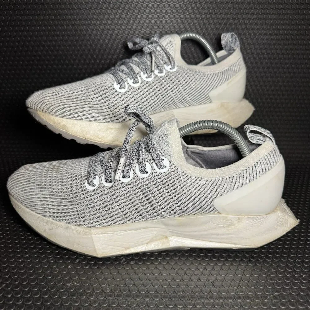 Allbirds Mens Tree Flyer TF White Black Knit Running Wool Shoes Sneakers Size 9